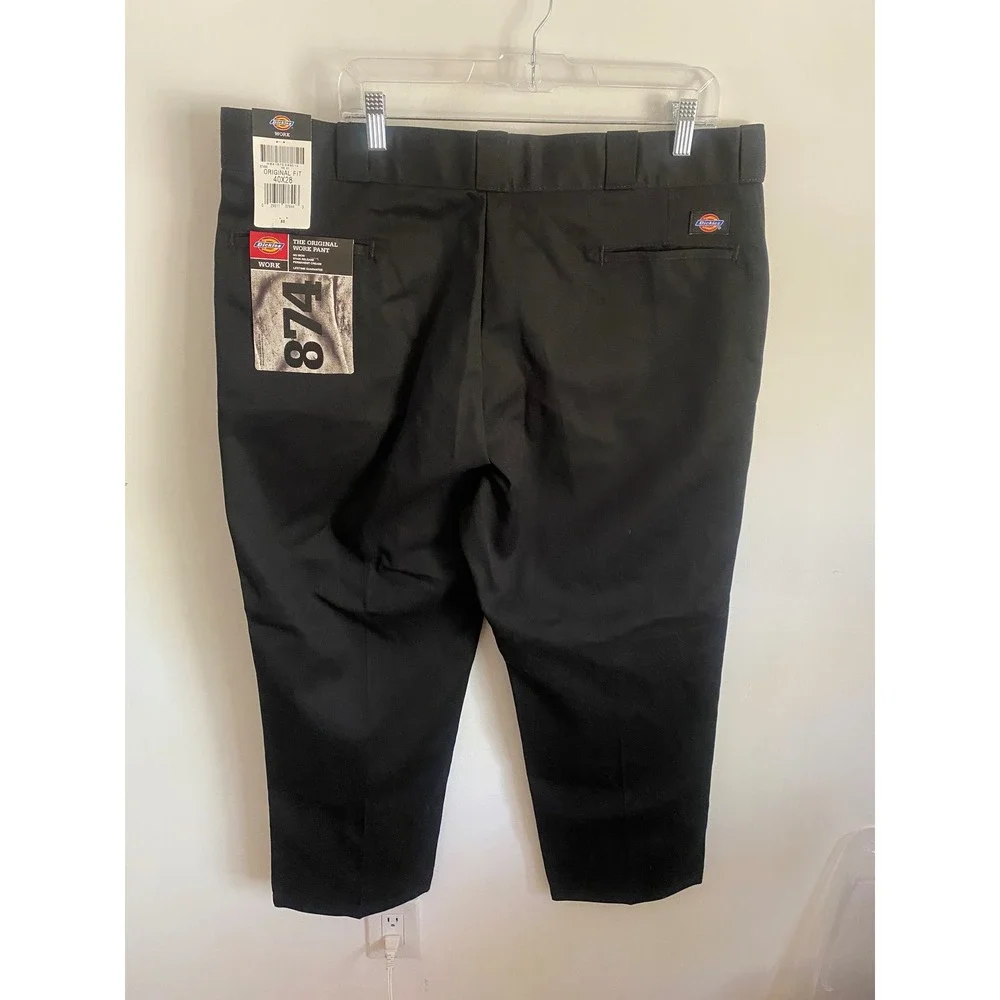 Dickies 874 Original Fit Work Pants Mens 40x28 Black Straight Leg NWT 874BK